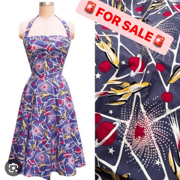 Trashy Diva Dresses & Skirts - Rare Trashy Diva Rockets Print Trixie halter dress